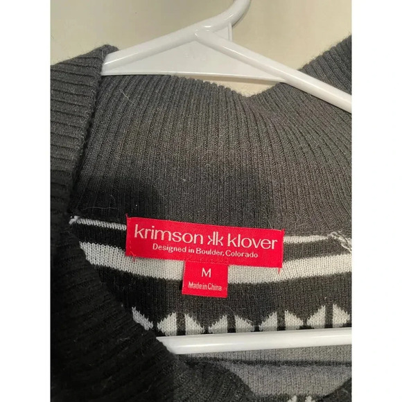 Krimson Klover Striped‎ Nordic Wool Blend Zipper Neck Sweater - Picture 9 of 11